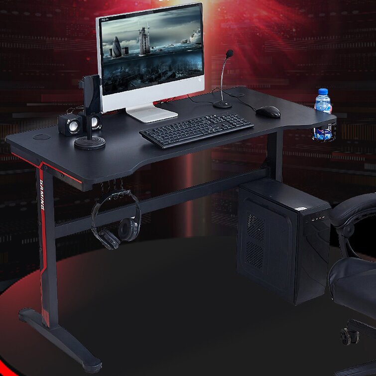 Z-shape 47.2 inch Gaming Desk w/Shelf Office Home Computer Table Racing Style 