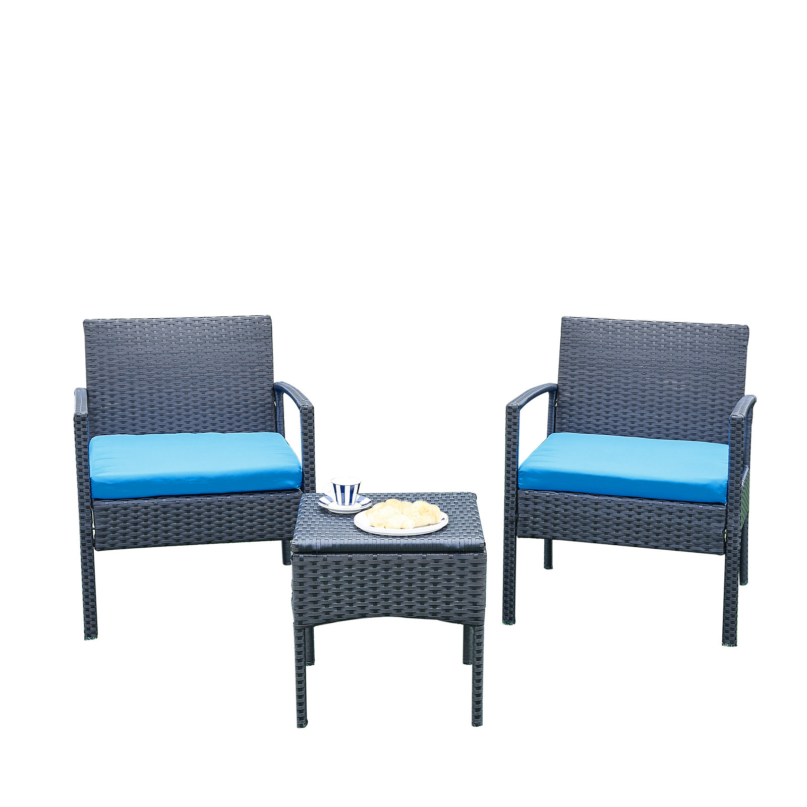 Red Barrel Studio® Wicker/Rattan 2 Person Seating Group with Cushions & Reviews Wayfair