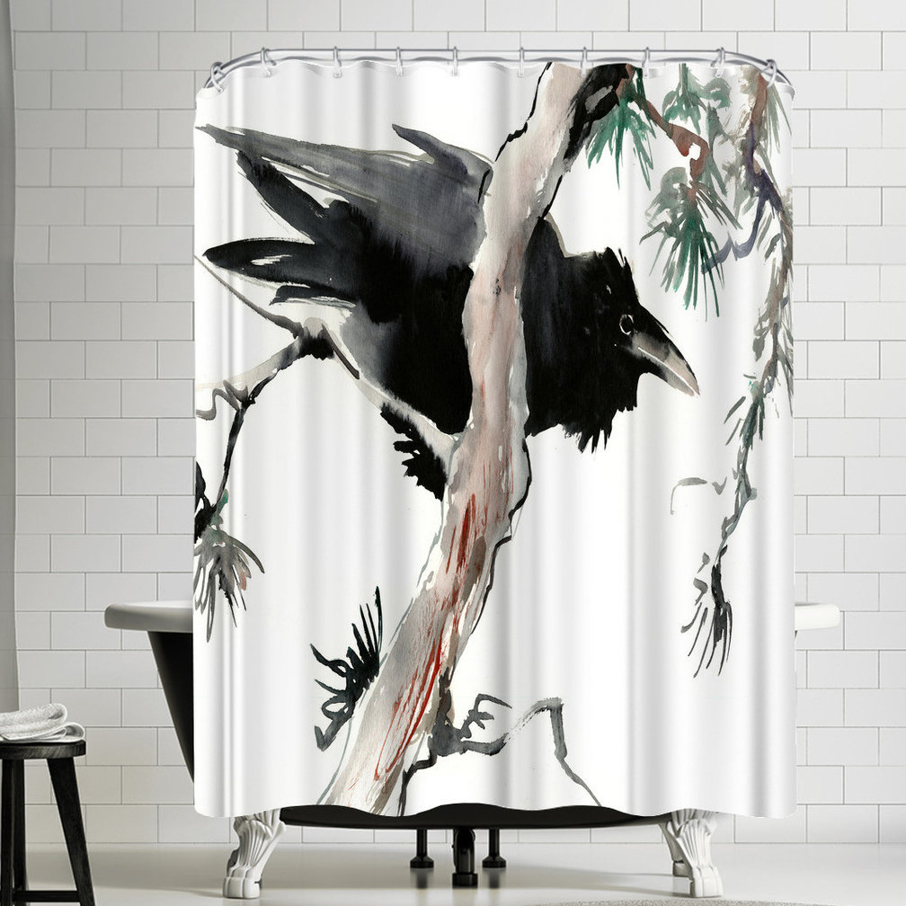 East Urban Home Suren Nersisyan Raven Single Shower Curtain Wayfair
