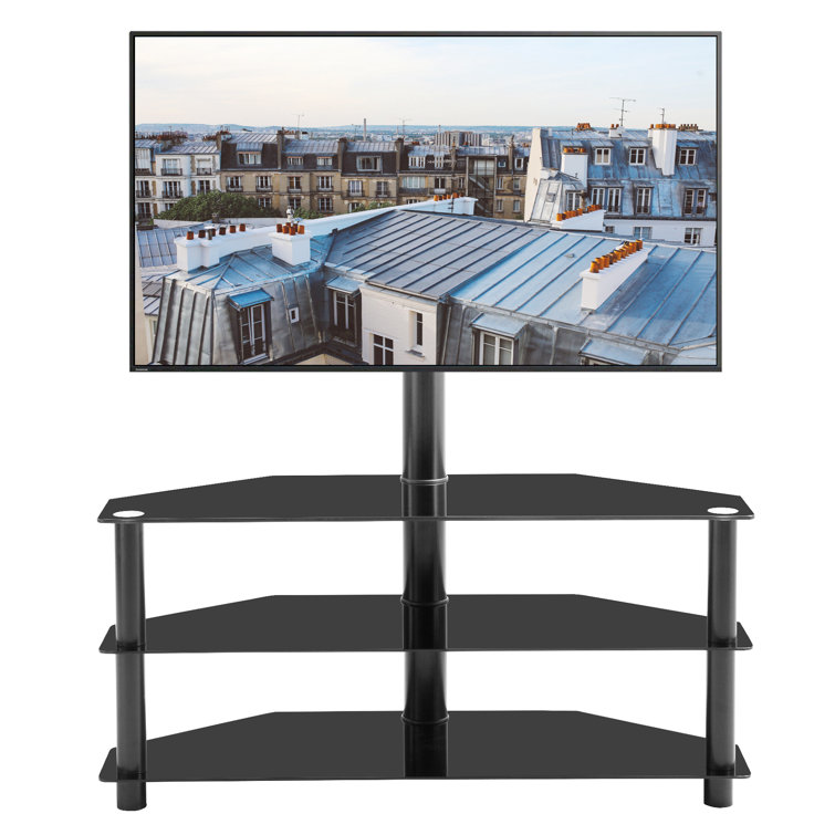 Black tv stand with bracket clearance