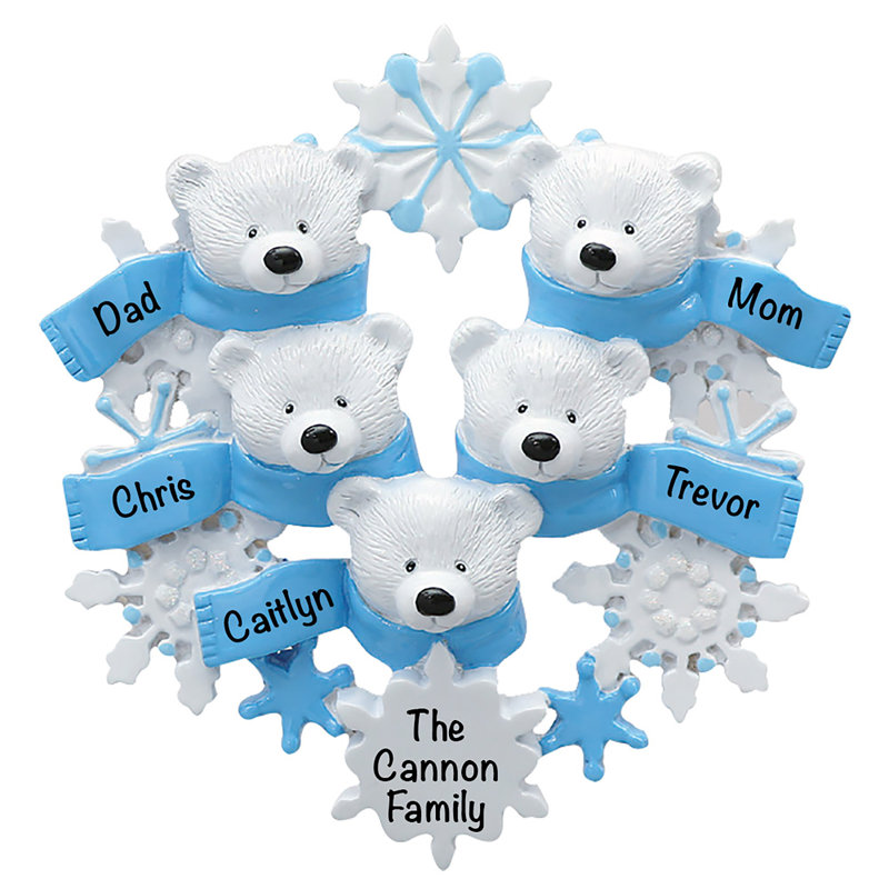 The Holiday Aisle Polar Bear Family Of 5 Hanging Figurine Ornament Wayfair