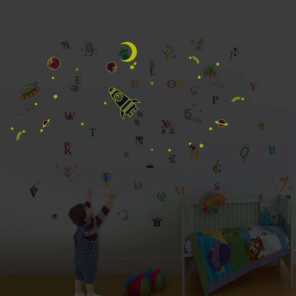 Walplus Galaxy With Numbering And Alphabets Wall Decal Wayfair