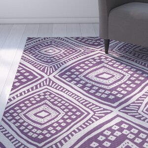 Abbie Purple/White Indoor/Outdoor Area Rug