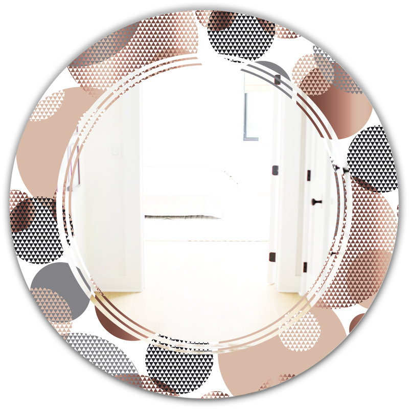 East Urban Home Triple C Circular Abstract Retro Geometric Xiii Modern Frameless Wall Mirror Wayfair