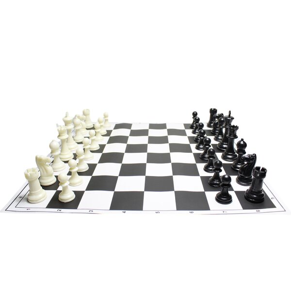 King D Great Gift Set Chess White & Black Plastic Chess Pieces And Board 