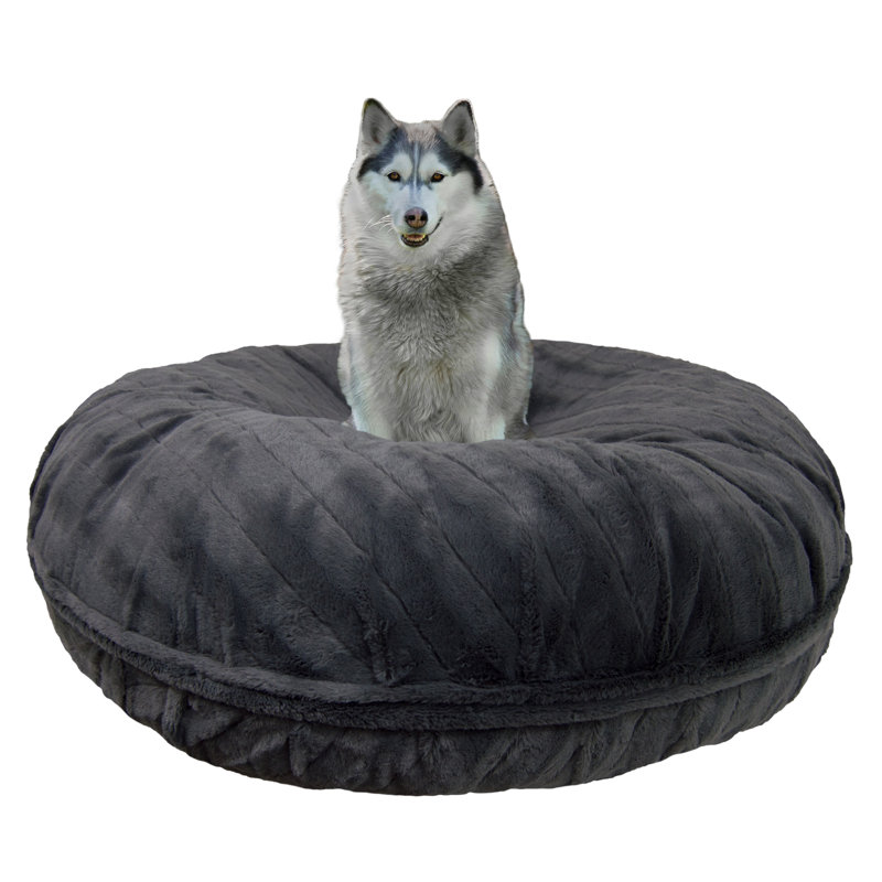 Bessiebarnie Signature Gravel Stone Luxury Extra Plush Faux Fur Bagel Pet Bolster Wayfair