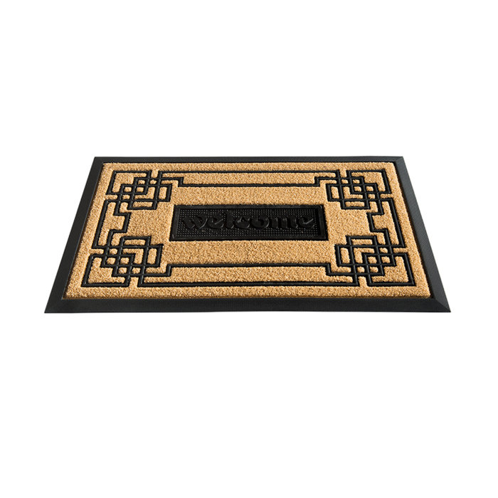 Natural Greek Key Coir 30 In X 18 In Non Slip Outdoor Door Mat