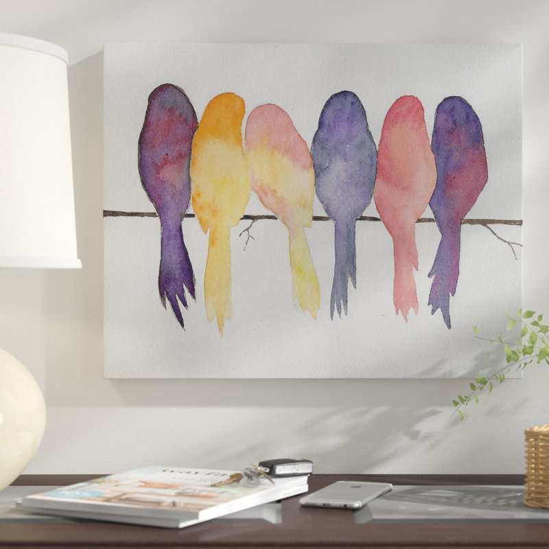 Winston Porter Birds On A Wire Wrapped Canvas Painting Print