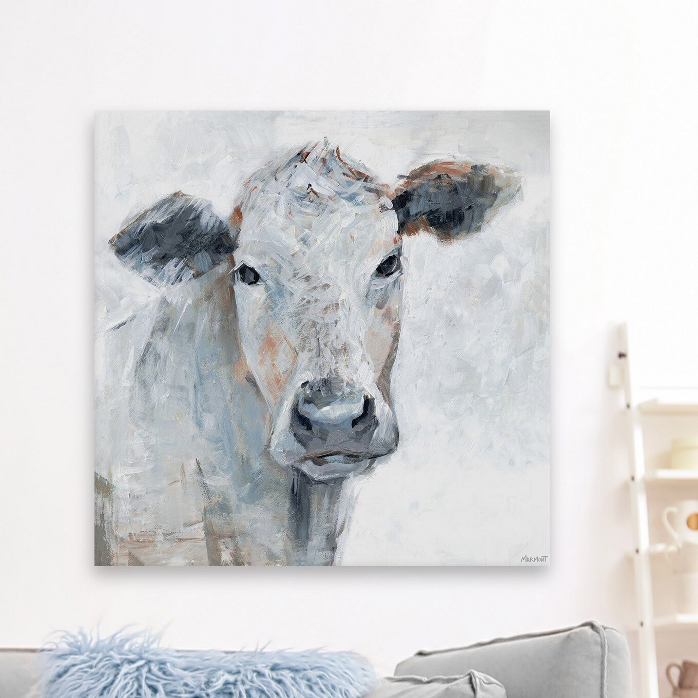 Marmont Hill Sweet Cow Face - Painting on Canvas | Wayfair