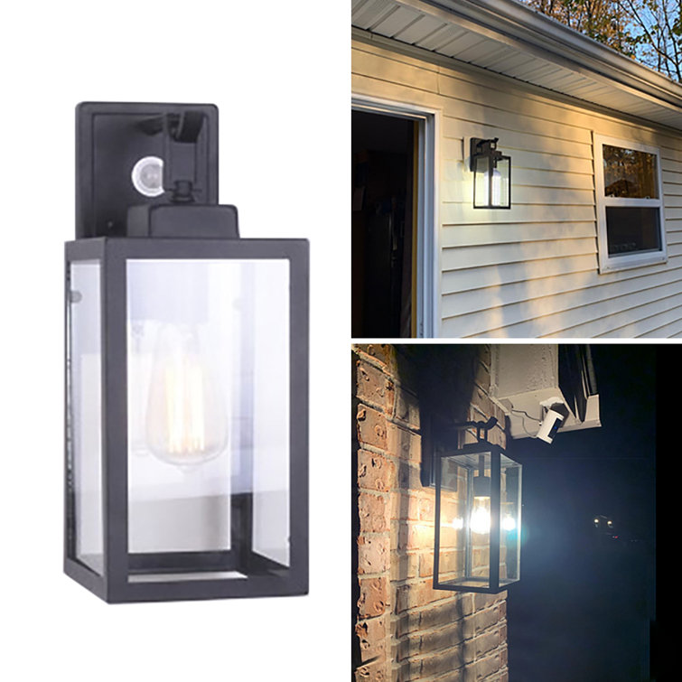 17 Stories Dorann Black 13 58 H Outdoor Wall Lantern Wayfair