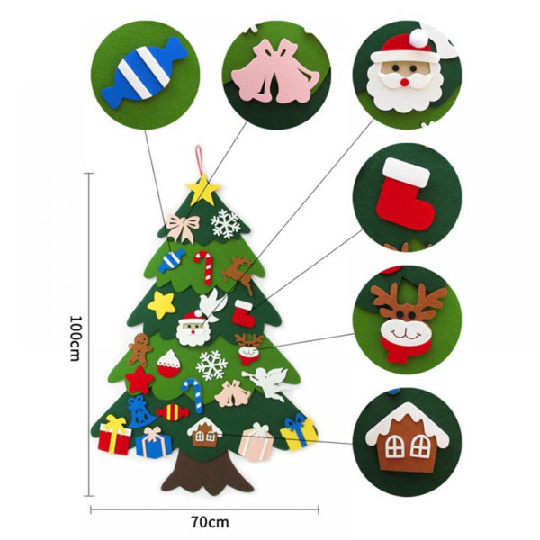 DIY Felt Christmas Tree Detachable Kids Toys Xmas Hand Craft Wall Hanging Decor DIY Felt Christmas Tree Detachable Kids Toys Xmas Hand Craft Wall Hanging Decor