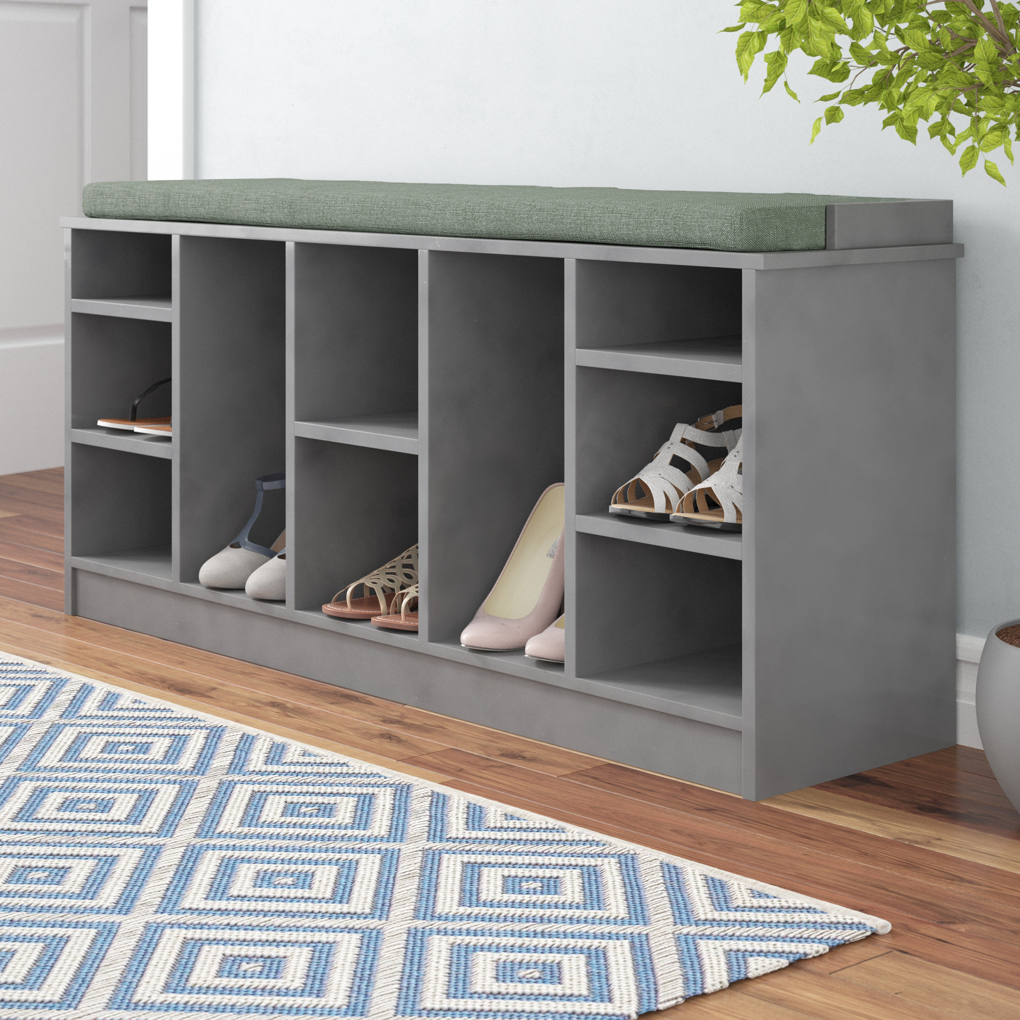 Wayfair Red Barrel Studio 10 Pair Shoe Storage Bench With Soft Cushion