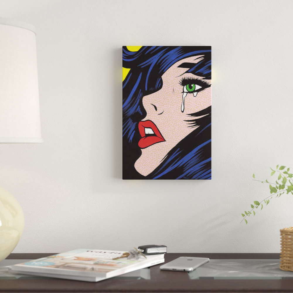 East Urban Home Green Eyes Crying Girl Graphic Art Print On