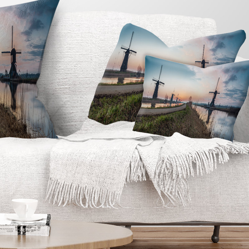 East Urban Home Landscape Printed Kinderijk Holland Panorama Throw Pillow Wayfair