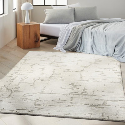 CK009 Sculptural Abstract Ivory Area Rug