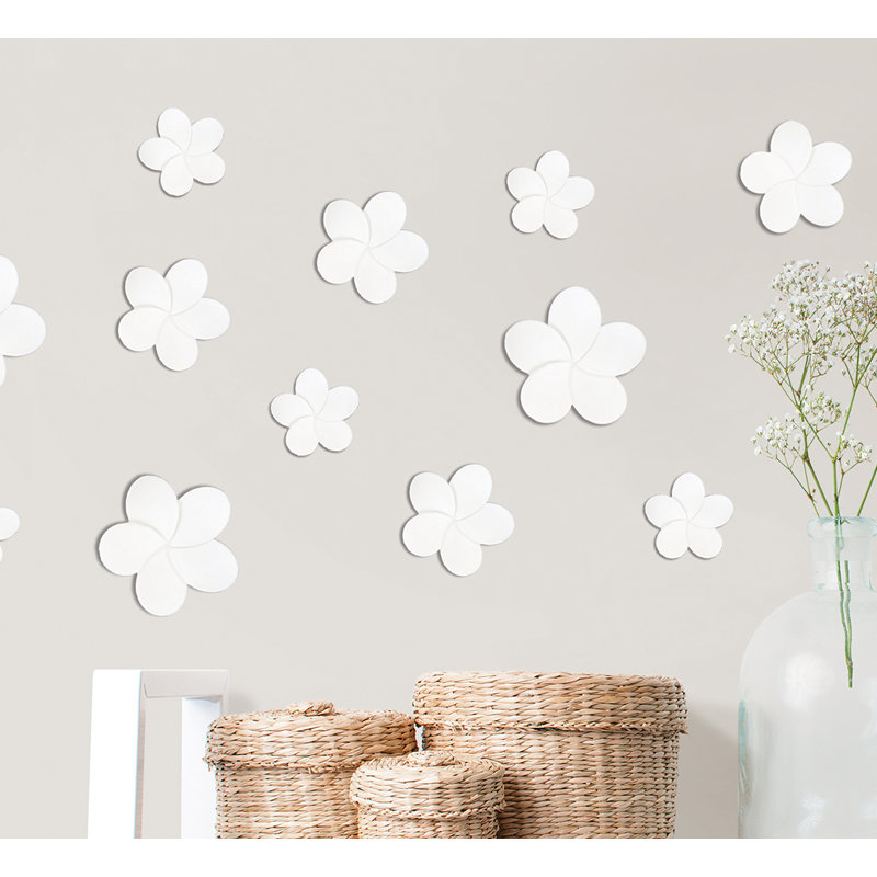 Harriet Bee Contemporary Flock Of Flowers 12 Piece Set 3d Wall Decor Wayfair