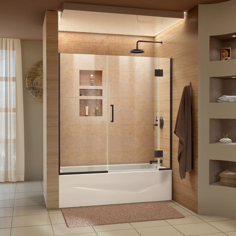 Dreamline Unidoor X 58 W X 58 H Hinged Frameless Tub Door Reviews Wayfair