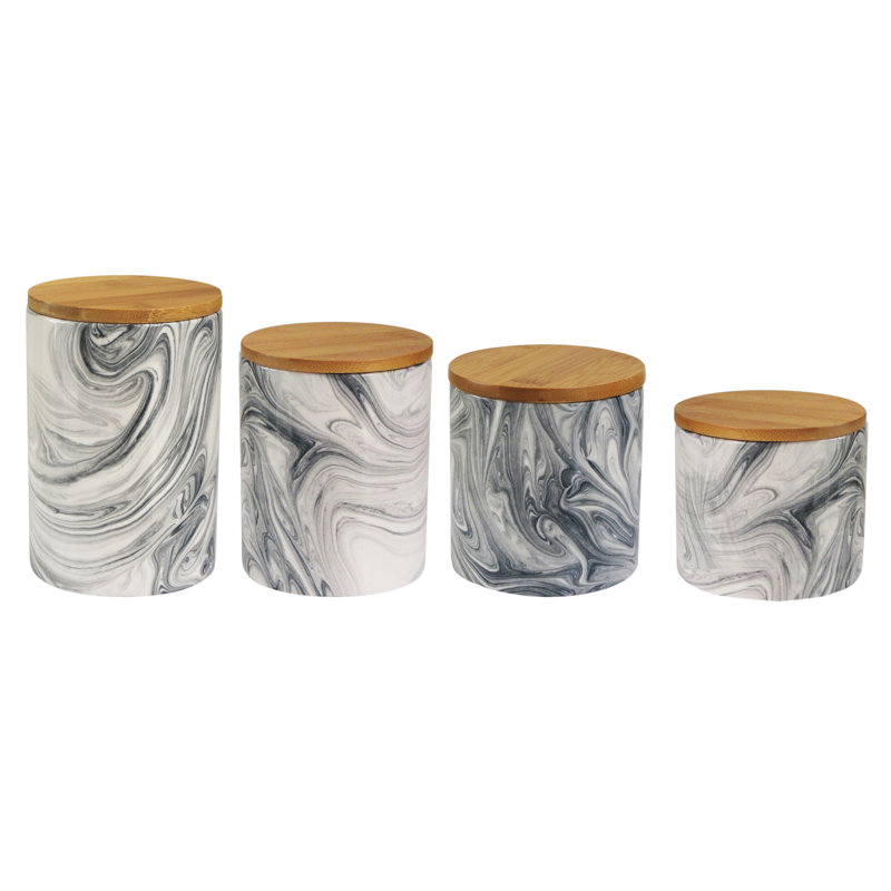 4 Piece Marble Canister Set #marblejar #canister #storagejar