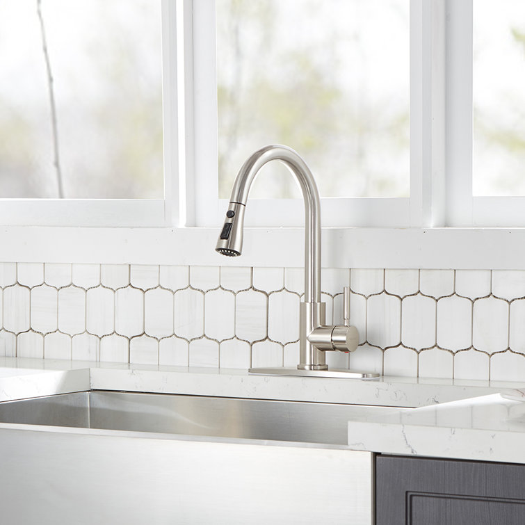 Vapsint Pull Out Single Handle Kitchen Faucet Reviews Wayfair