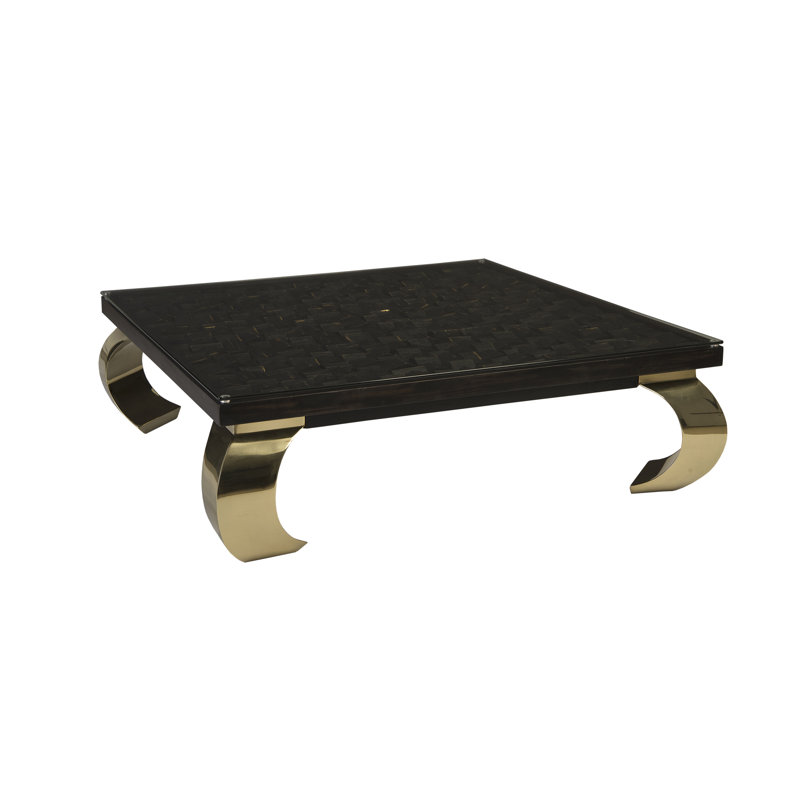 Phillips Collection Distressed Black And Gold Coffee Table With
