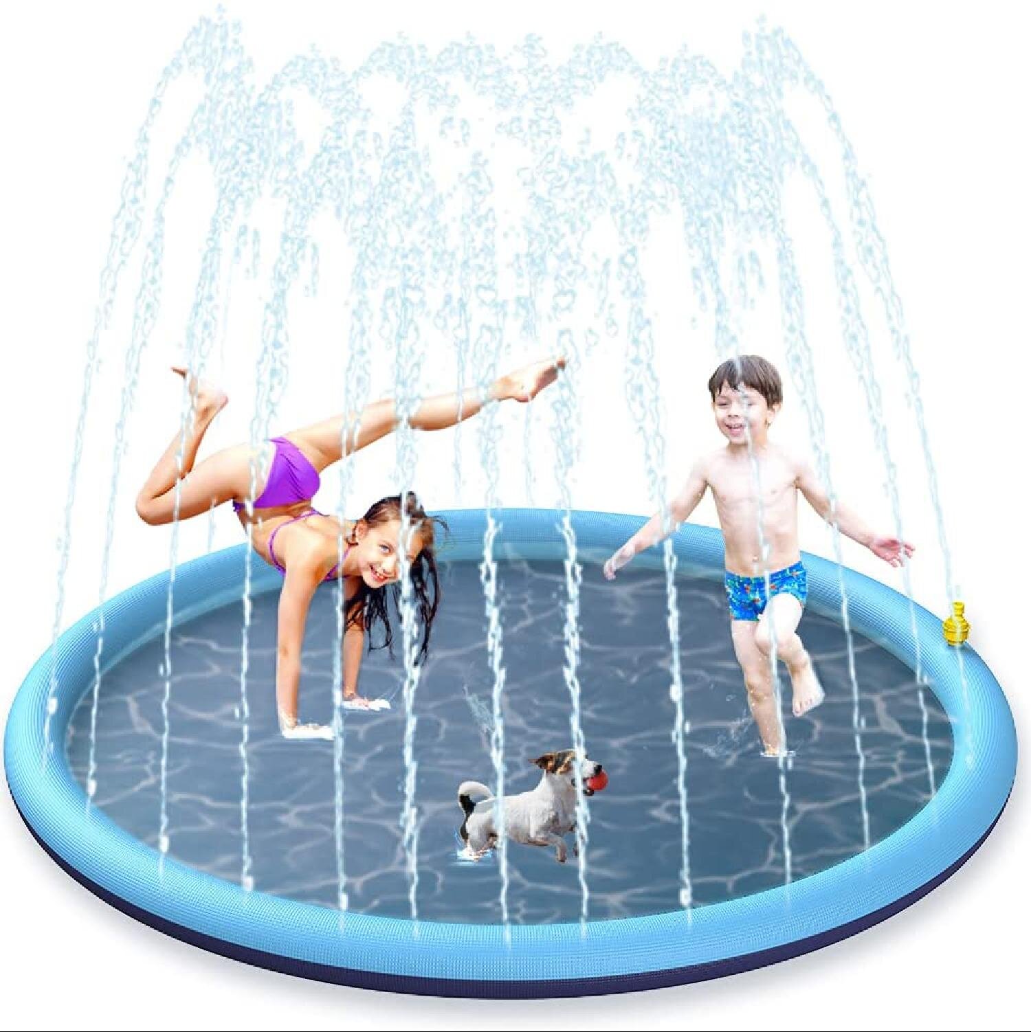 83 x 52 x 14 GMWD Inflatable Play Pool with Slide Sprinkler Water Toys for Kids Toddler and Summer Water Party 