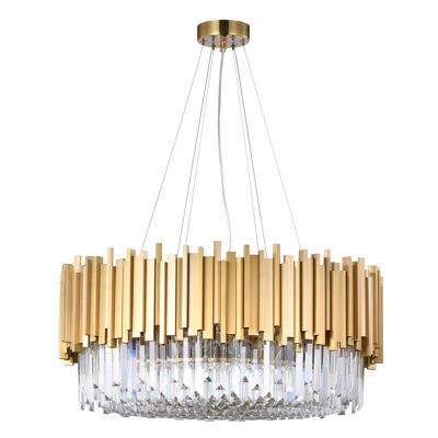 Jeanenne 8 Light Frame Chandelier with Crystals Accents