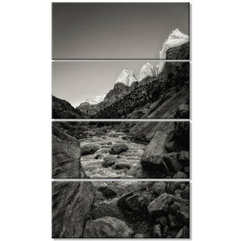 Designart Slow Motion Virgin River At Zion 5 Piece Wall Art On Wrapped Canvas Set Wayfair