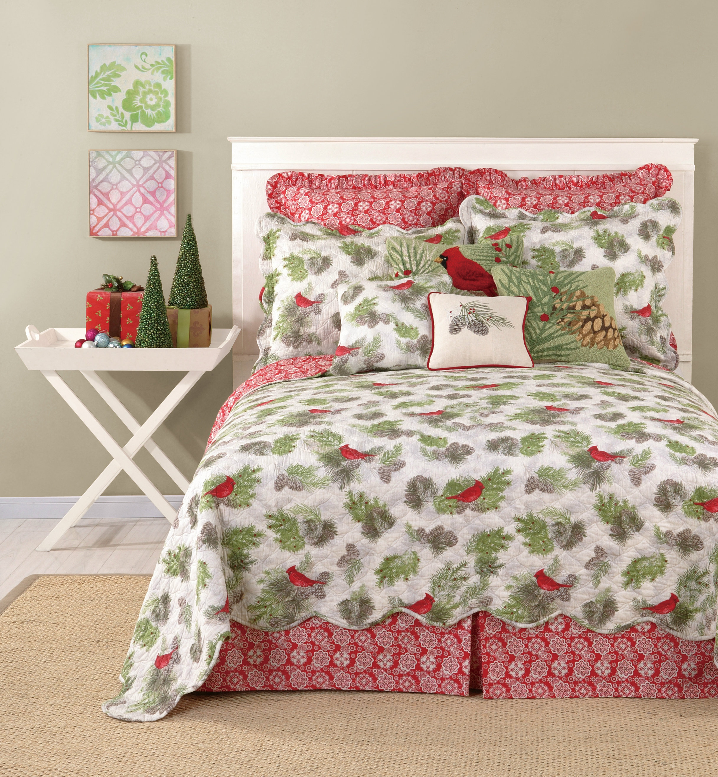The Holiday Aisle® Colorful Printed Bedskirt 15