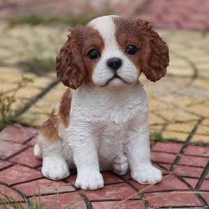 Sitting King Charles Puppy Statue