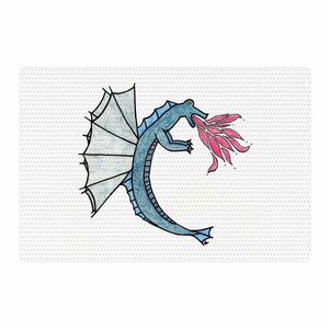 NL Designs Water Dragon Blue/White Area Rug