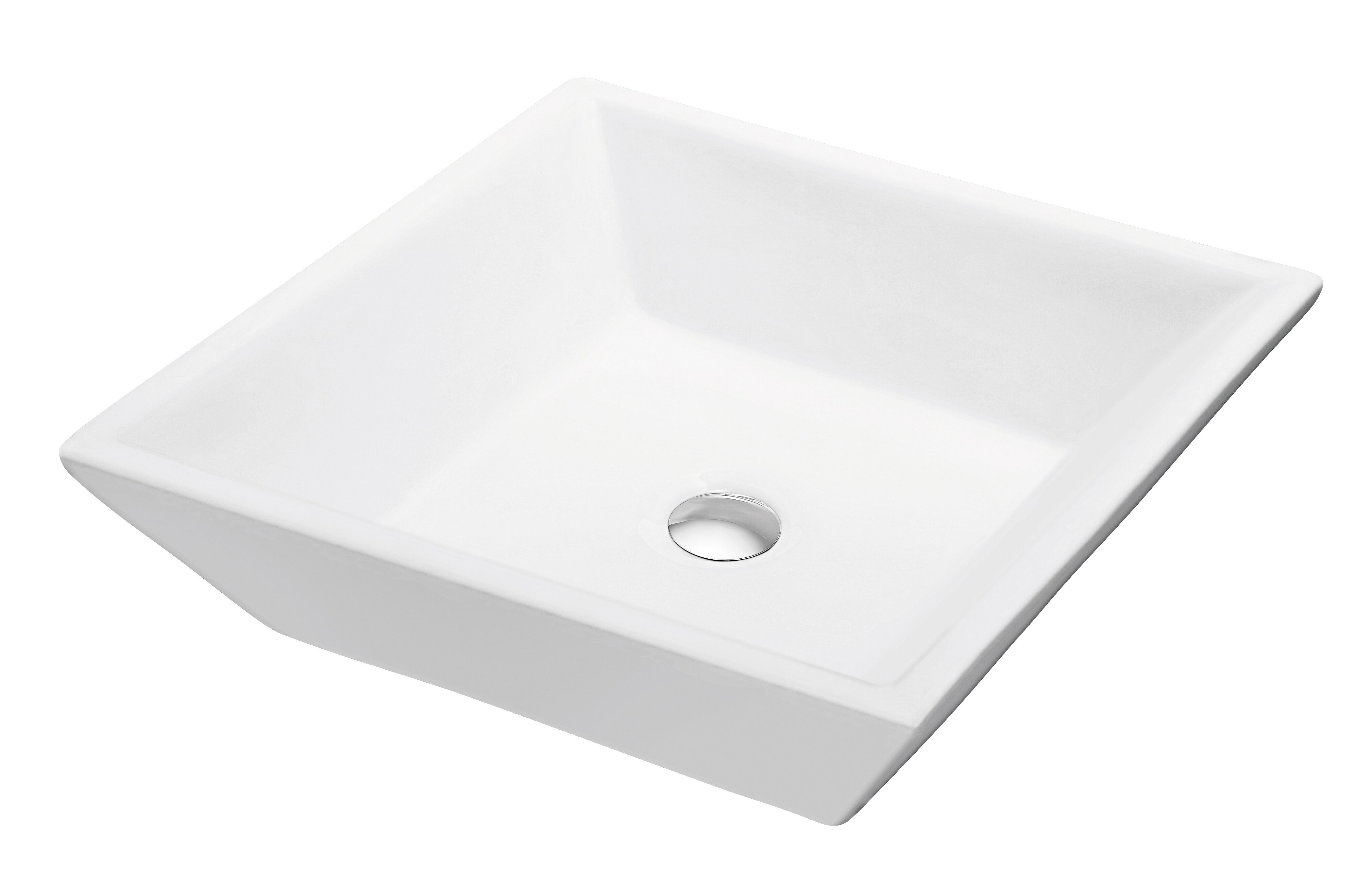 Ceramic Square Vessel Bathroom Sink