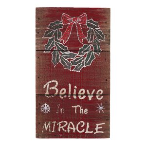 Believe in the Miracle Christmas Sign