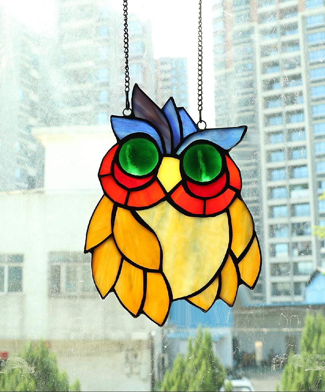 Stained Glass OWL Suncatcher 
