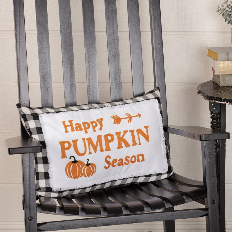 buffalo check pumpkin pillow