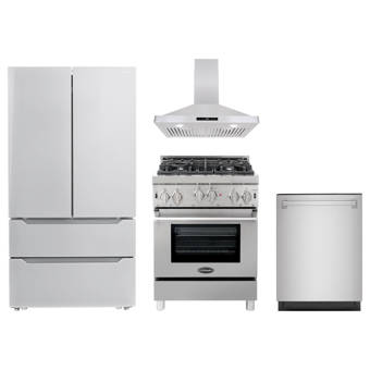 Cosmo 4 Piece Kitchen Package With French Door Refrigerator 30