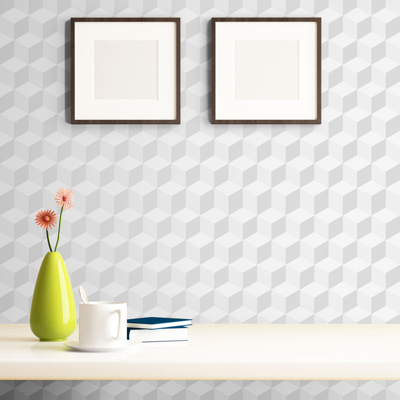 Orren Ellis Sass Cubes Removable Peel And Stick Wallpaper Panel