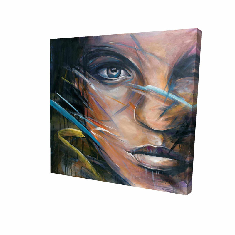 Ebern Designs Woman Face Oil Painting Print On Wrapped Canvas