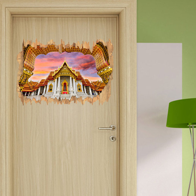East Urban Home Marble Temple Of Bangkok Wall Sticker Wayfair Co Uk