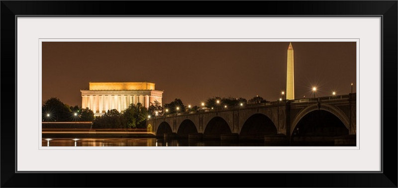 Great Big Canvas Lincoln Memorial And Washington Monument At Night Washington Dc Photographic Print Wayfair