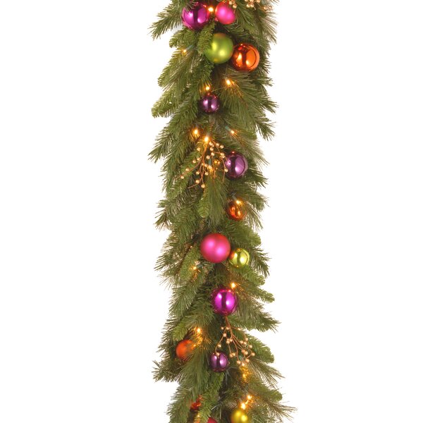 Best Artificial luxury Christmas Garland white lights and gold sparkly bows 9 ft 