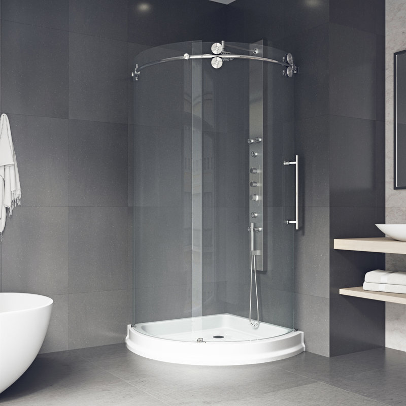 Vigo Sanibel 40 W X 74 63 H Round Sliding Shower Enclosure With