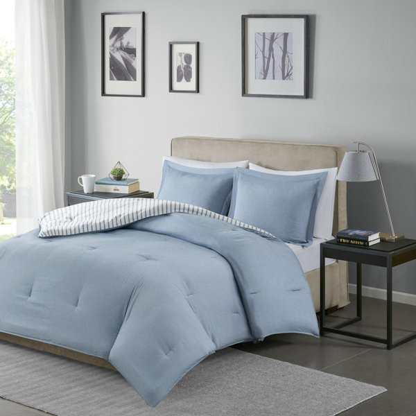 Blue Ticking Bedding Wayfair Ca