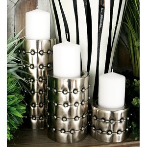 3 Piece Metal Candlestick Set