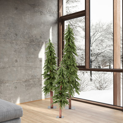 Natural Alpine 3 Piece Artificial Christmas Tree Set