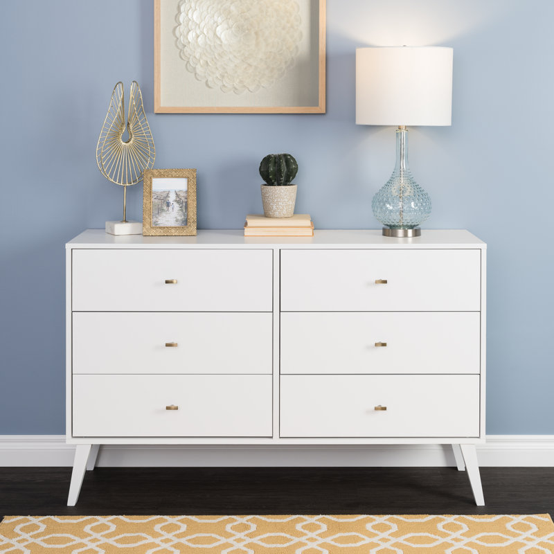 Langley Street Shamar Mid Century Modern 6 Drawer Double Dresser Reviews