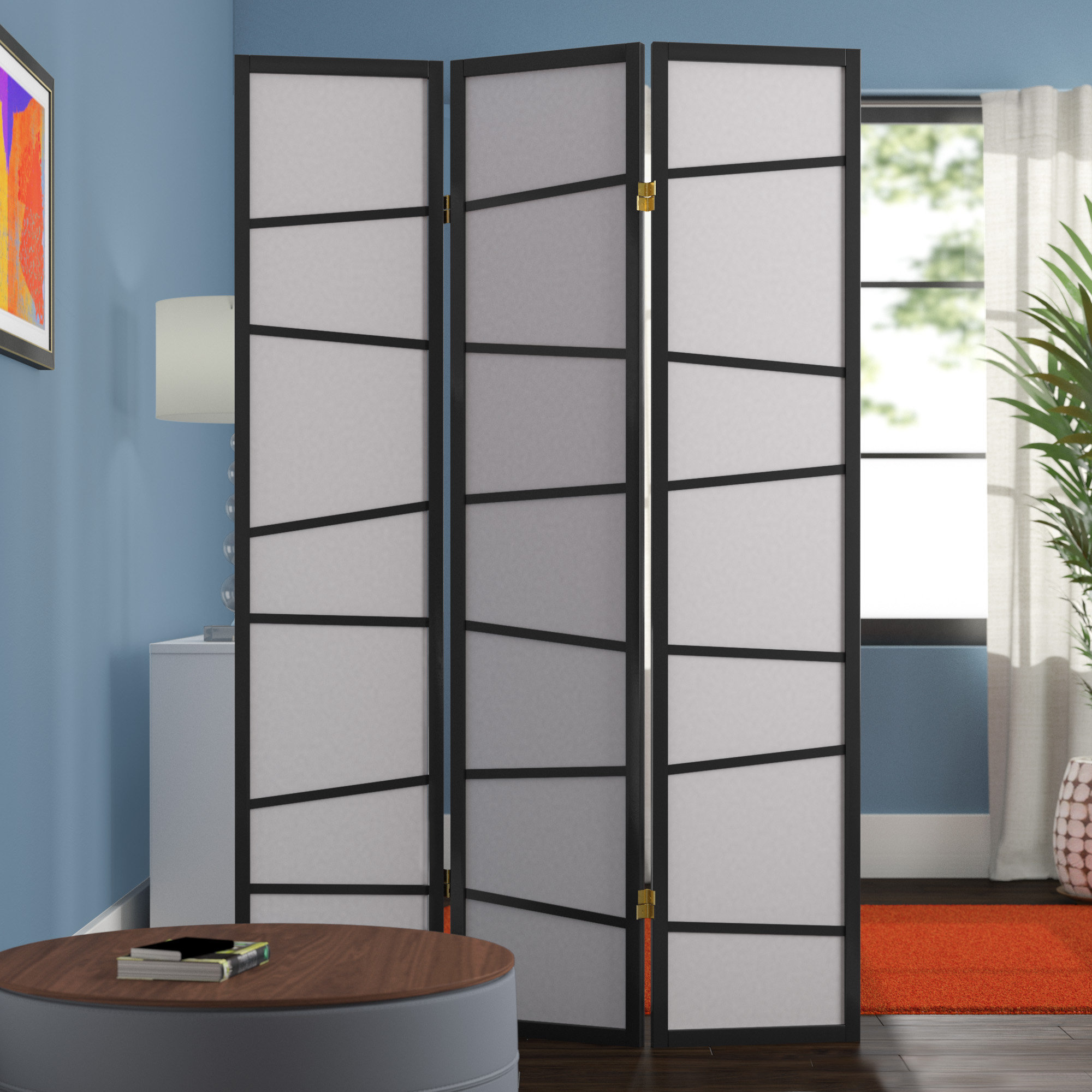6 Feet Tall Jute Fiber Privacy Floor Screen Room Divider Oriental