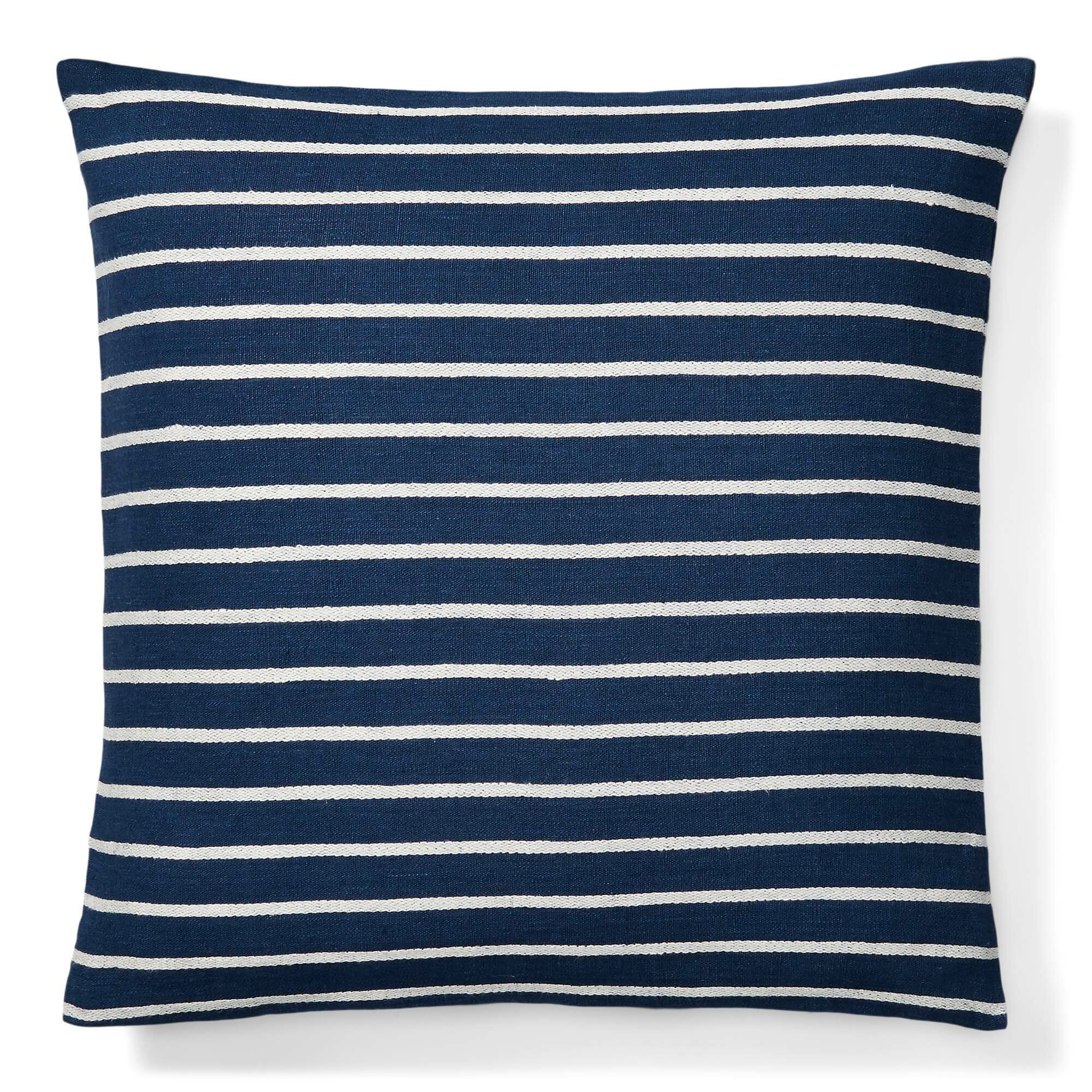 Warrantyll Nautical Anchor Stripes Cotton Cushion Square Decorative Throw Pillow Case 18*18 