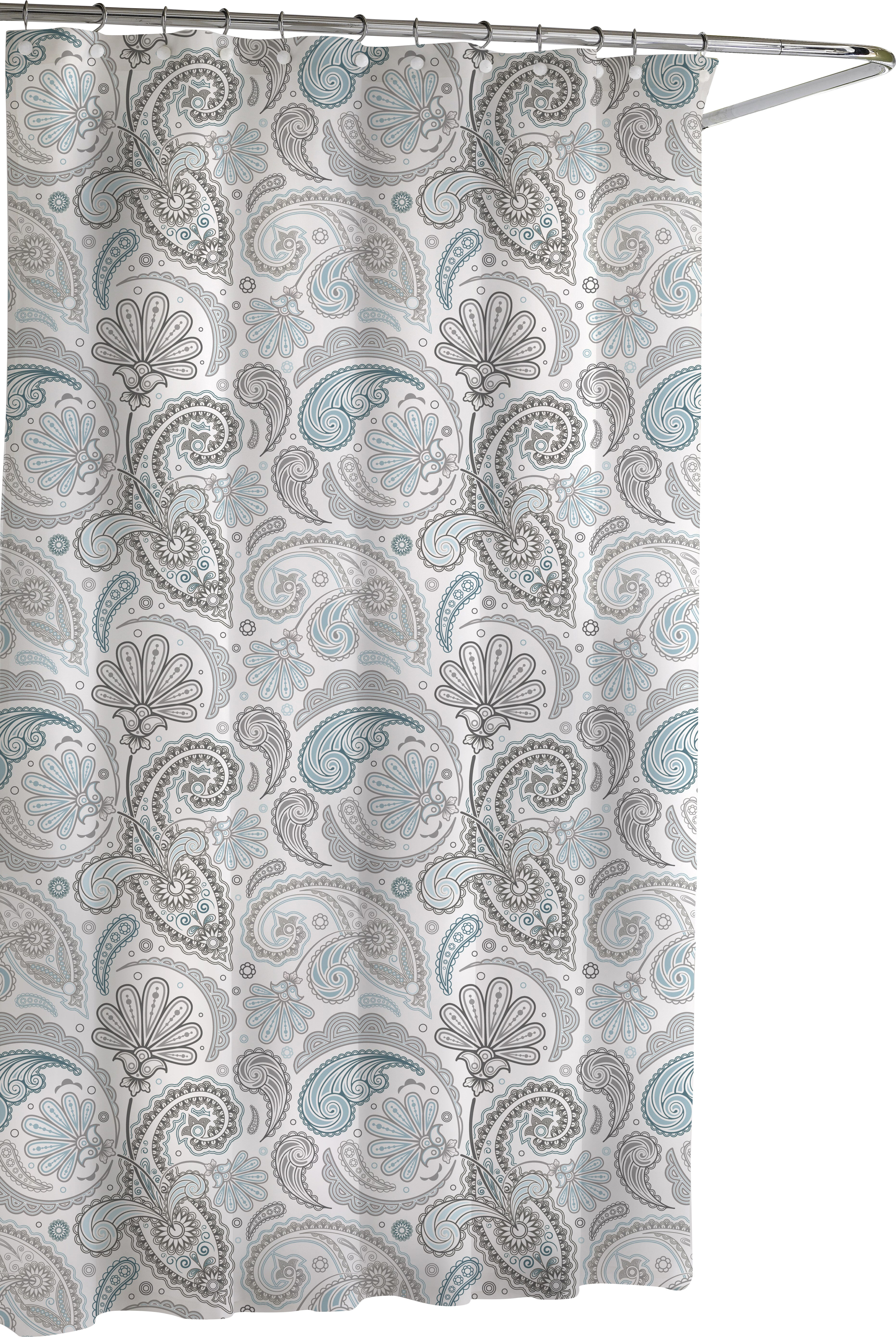 paisley shower curtain brown