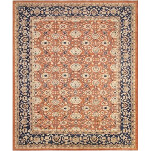 One-of-a-Kind Leann Hand-Knotted Rectangle Rust Area Rug