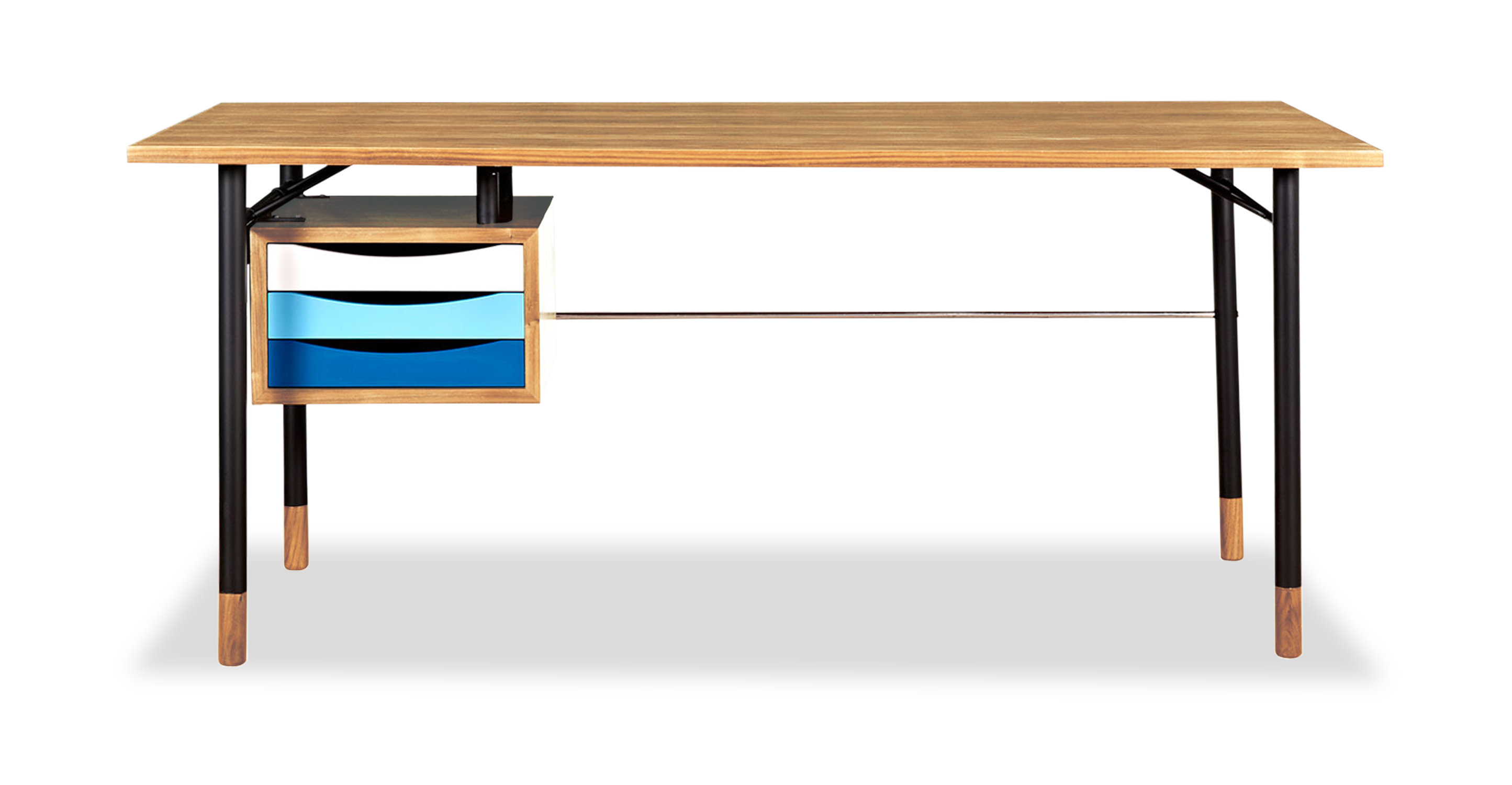 Karl Color Theory Mid Century Modern 3 Drawer Writing Desk Wayfair